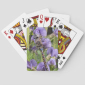 Libel met blauwe ogen op bloem pokerkaarten (Achterkant)