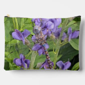 Libel met blauwe ogen op paarse bloemen etui (Voorkant)