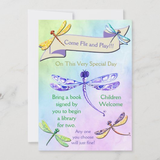 Libel met zachte juweeltoon baby shower uitnodigin kaart (Achterkant)