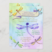 Libel met zachte juweeltoon baby shower uitnodigin kaart (Voorkant / Achterkant)