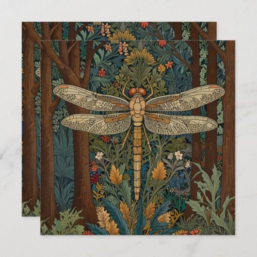 libel ontwerp romantisch boho botanisch kaart (Voorkant / Achterkant)