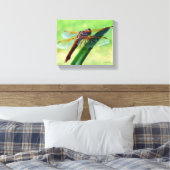 Libel op Aloe Plant Ingepakt Canvas Afdruk (Insitu (Slaapkamer))