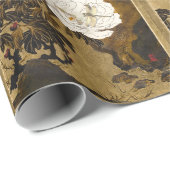 libel op botanisch goud japanse pioen cadeaupapier (Rol Hoek)