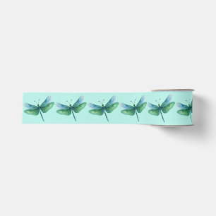Libel Ribbon Blauw Groen lente kleuren Grosgrain Lint
