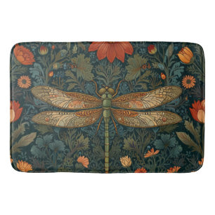 libel sinaasappel bloemengroen boho chic badmat