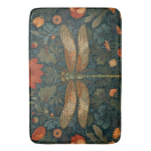  libel sinaasappel bloemengroen boho chic badmat (Voorkant Verticaal)