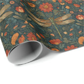 libel sinaasappel bloemengroen boho chic cadeaupapier (Rol Hoek)