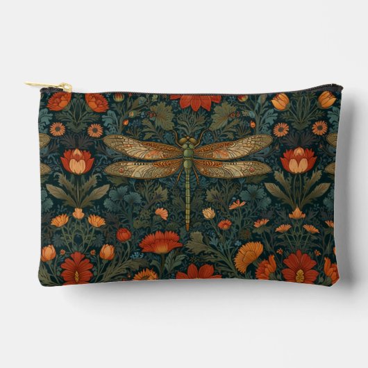 libel sinaasappel bloemengroen boho chic etui (Voorkant)