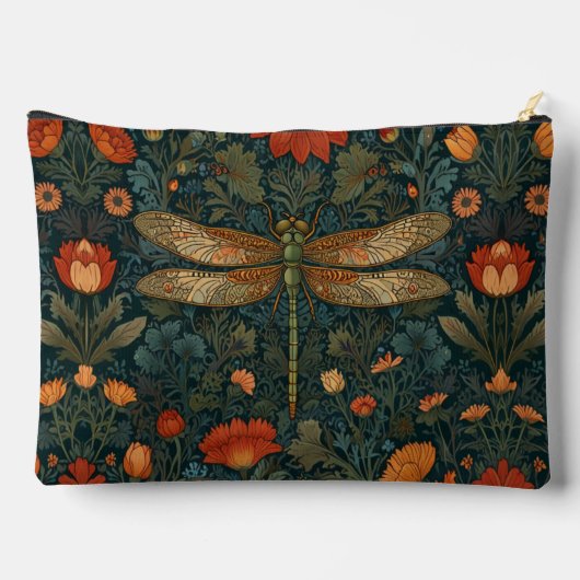  libel sinaasappel bloemengroen boho chic etui (Achterkant)