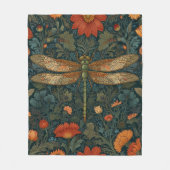 libel sinaasappel bloemengroen boho chic fleece deken (Voorkant)