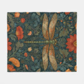  libel sinaasappel bloemengroen boho chic fleece deken (Voorkant (Horizontaal))