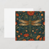 libel sinaasappel bloemengroen boho chic kaart (Voorkant / Achterkant)