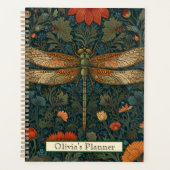 libel sinaasappel bloemengroen boho chic planner (Voorkant)