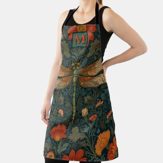  libel sinaasappel bloemengroen boho chic schort (Insitu)