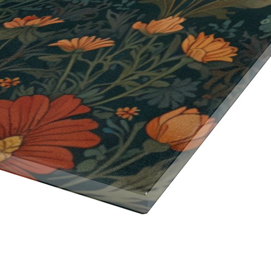  libel sinaasappel bloemengroen boho chic snijplank (Hoek)