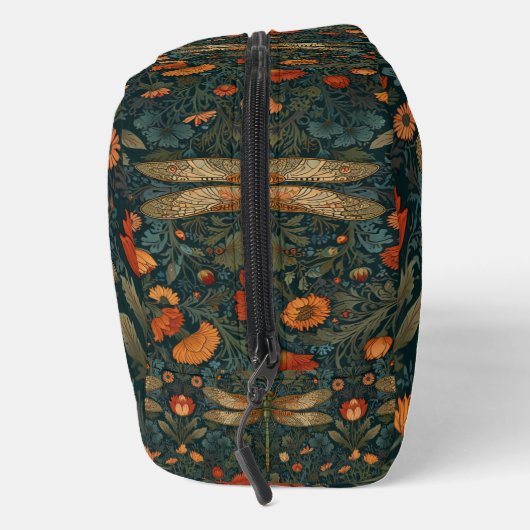  libel sinaasappel bloemengroen boho chic toilettasje (Rechts)