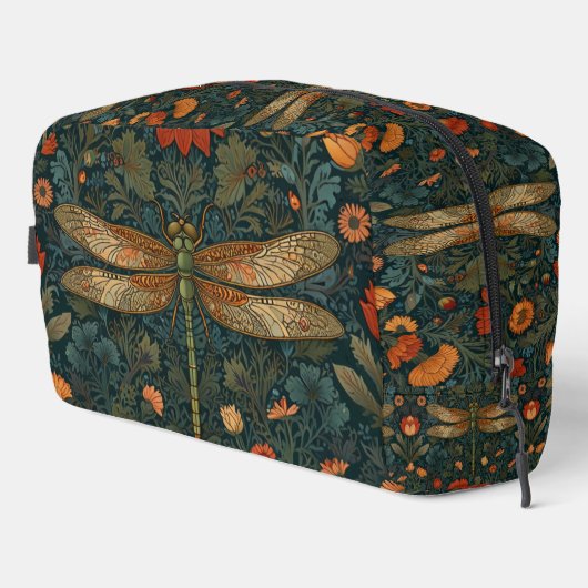  libel sinaasappel bloemengroen boho chic toilettasje (Rechterhoek)