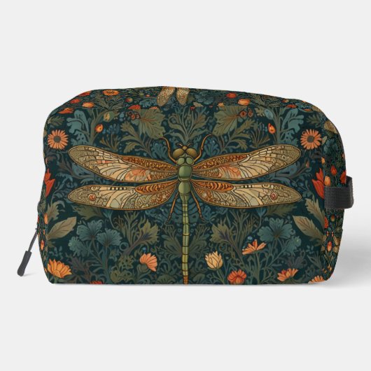  libel sinaasappel bloemengroen boho chic toilettasje (Achterkant)