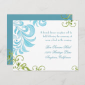 Libel Swirls Scroll Chic Modern Bloem Uitnodiging Informatiekaartje (Voorkant / Achterkant)