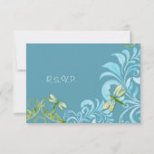 Libel Swirls Scroll Chic Moderne Bloem Uitnodiging (Achterkant)