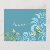 Libel Swirls Scroll Chic Moderne Bloemen Uitnodigi Informatiekaartje (Achterkant)