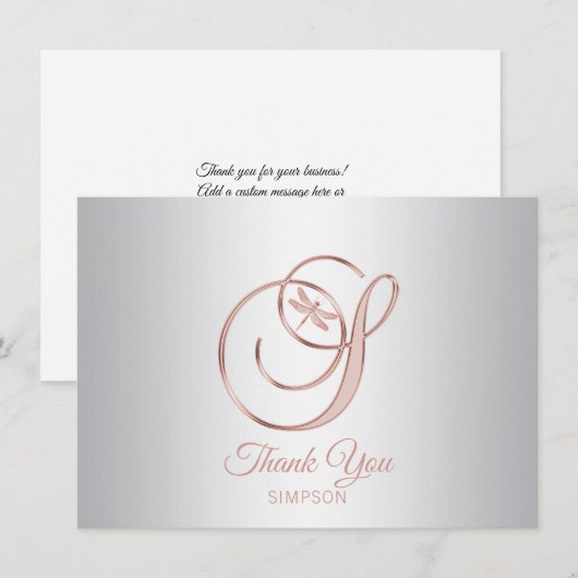 Libel Zilver Grijs Rose Goud Bedankt | S (Voorkant / Achterkant)