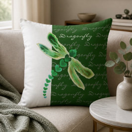 Libelle | 20"x20" groene en witte kussensloop kussen