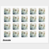 Libelle Aquarel Kunst  Vierkante Sticker (Vel)