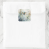 Libelle Aquarel Kunst  Vierkante Sticker (Tas)