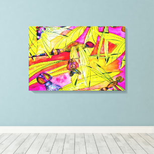 Libelle aquarel schildering canvas afdruk