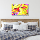 Libelle aquarel schildering canvas afdruk (Insitu (Slaapkamer))