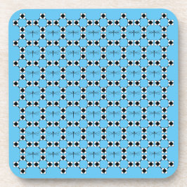 Libelle - Blauwe harde plastic onderzetters - set 