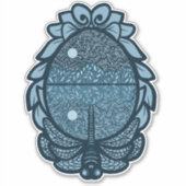Libelle Blauwe Spiegelmeer Sticker (Voorkant)