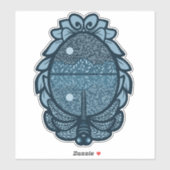 Libelle Blauwe Spiegelmeer Sticker (Vel)