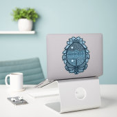 Libelle Blauwe Spiegelmeer Sticker (Laptop op bureau)