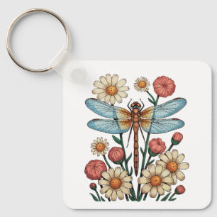 Libelle Bloem Cottagecore Tuin Bloem Natuur Sleutelhanger