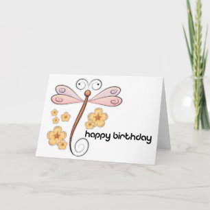 Libelle Bloemen Verjaardagskaart Kaart