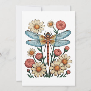 Libelle Bloemige Cottagecore Tuin Bloem Natuur Kaart