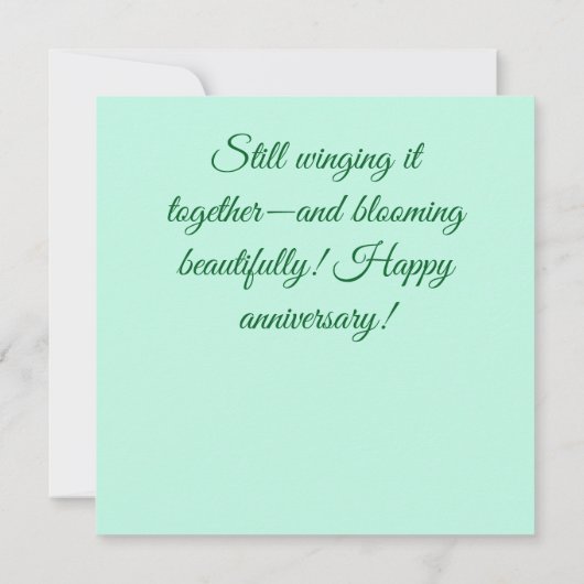 Libelle Bloemige Persoonlijke Jubileumkaart (Achterkant)