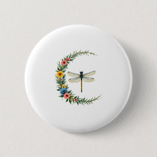 Libelle Boho Halve Maan Vredesteken Hippie Draak Ronde Button 5,7 Cm