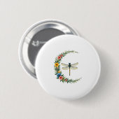 Libelle Boho Halve Maan Vredesteken Hippie Draak Ronde Button 5,7 Cm (Voorkant /achterkant)