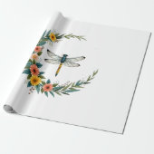 Libelle Boho Halve Maan Vredesteken Hippie Libel Cadeaupapier (Uitgerold)