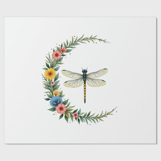 Libelle Boho Halve Maan Vredesteken Hippie Libel Cadeaupapier (Vlak)