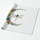 Libelle Boho Halve Maan Vredesteken Hippie Libel Cadeaupapier (Uitgerold)