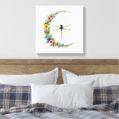Libelle Boho Halve Maan Vredesteken Hippie Libel Canvas Afdruk (Insitu (Slaapkamer))