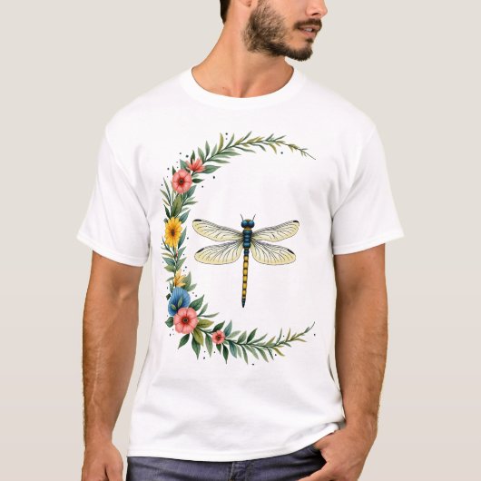 Libelle Boho Halve Maan Vredesteken Hippie Libel T-shirt (Voorkant)