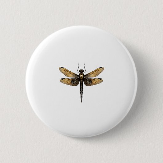 Libelle Dier Kunst Grafische Libel (1) Ronde Button 5,7 Cm (Voorkant)
