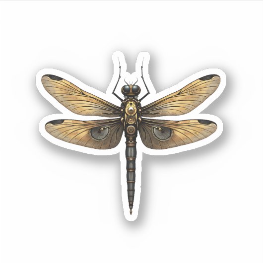 Libelle Dieren Kunst Grafisch Libelle (1) Sticker (Voorkant)