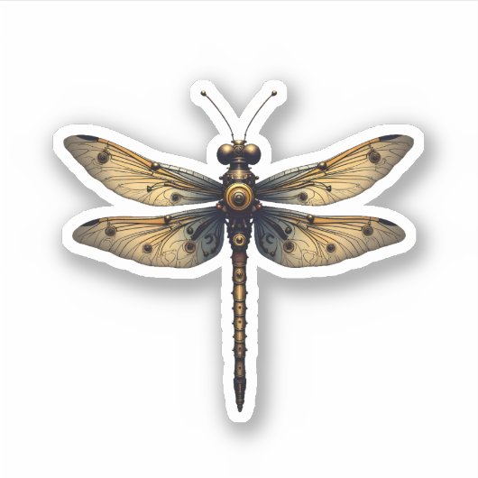 Libelle Dierenkunst Grafische Libel (3) Sticker (Voorkant)