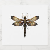 Libelle Dierenkunst Grafische Libel (4) Sparkling Wijnetiket (Enkel label)